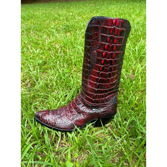 Tres Outlaws Black Cherry Hornback Alligator 11.5 Cowboy Western Boots $7500MSRP - Picture 16 of 16
